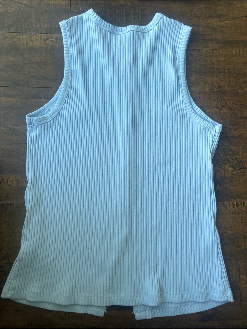 Old Navy Light Blue Ribbed Button-Up Tank - Picture 2 of 6